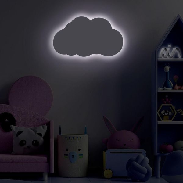 Luminaria Infantil Formato De Nuvem Com Led