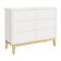 Cômoda Infantil Classic 6 Gavetas Branco Fosco Com Pés Madeira Natural - Reller Móveis Branco Fosco