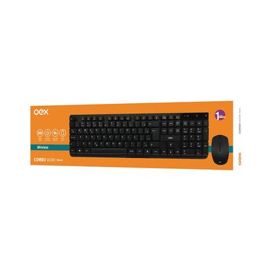 Kit Teclado e Mouse OEX sem Fio Work Preto TM407
