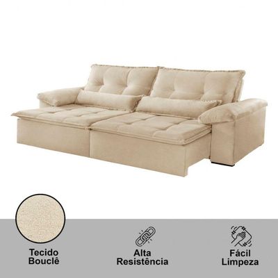 Sofá San Andreas Linho 02 Módulos 80cm B25cm Meu Sofá Online A294 Linho Creme