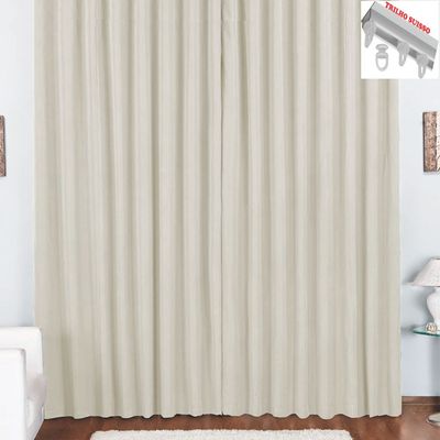 Cortina Pryme 4 Metros Sala Quarto em Oxford para Trilho Suisso - Palha