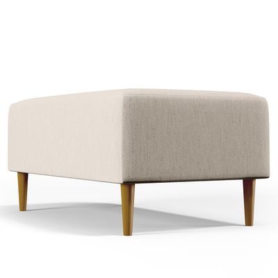 Puff Decorativo Sala de Estar Cléo W01 Pés Palito 90 cm Linho Cru - Lyam Decor