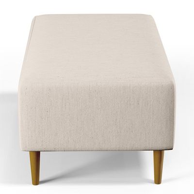 Puff Decorativo Sala de Estar Cléo W01 Pés Palito 90 cm Linho Cru - Lyam Decor