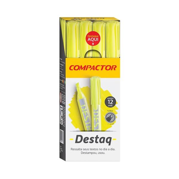 MARCA TEXTO AMARELO DESTAQ COMPACTOR