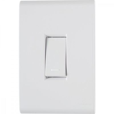 Conjunto 4x2 com 1 Interruptor Simples Tramontina Liz 10 A 250 V Branco