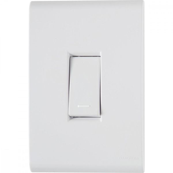 Conjunto 4x2 com 1 Interruptor Simples Tramontina Liz 10 A 250 V Branco