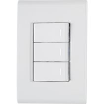 Conjunto 4x2 com 3 Interruptores Simples Tramontina Liz 10 A 250 V Branco