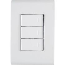 Conjunto 4x2 com 3 Interruptores Simples Tramontina Liz 10 A 250 V Branco