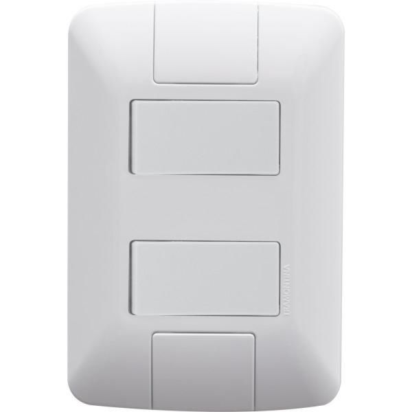 Conjunto 4x2 com 2 Interruptores Simples Tramontina Aria 6 A 250 V Branco