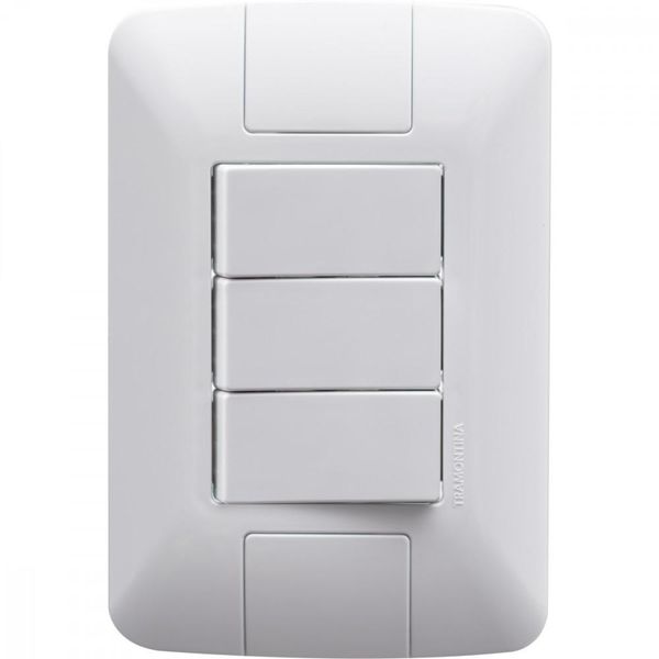 Conjunto 4x2 com 3 Interruptores Simples Tramontina Aria 6 A 250 V Branco