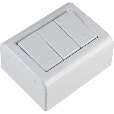 Caixa de Sobrepor com 3 Interruptores Simples 10 A 250 V Tramontina LizFlex Branca