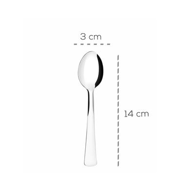 Colher de Cha Conjunto Aço Inox Monobloco Talheres 6un