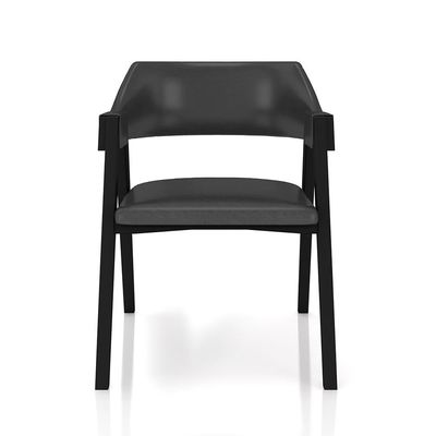 Kit 2 Cadeiras Sala de Jantar e Jogos Carteados Madeira Maciça Poker PU Grafite/Preto G42 - Gran Belo