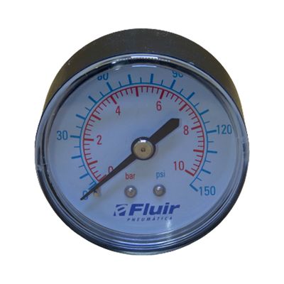Manômetro 1/4 Saida Traseira 150 Lbs/11.25 Bar Fluir Plastico 50 Mm
