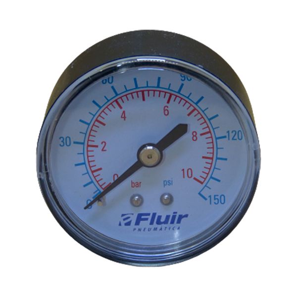 Manômetro 1/4 Saida Traseira 150 Lbs/11.25 Bar Fluir Plastico 50 Mm
