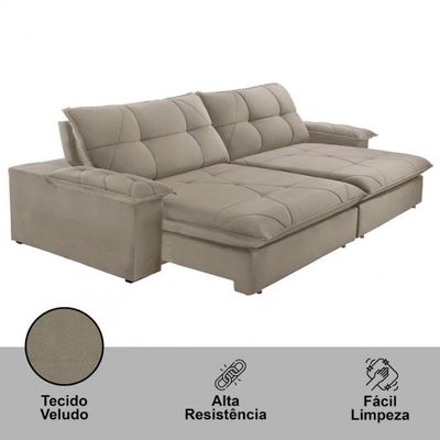 Sofá Gaia Veludo 02 Módulos 90 Cm B25cm Meu Sofá Online B002 Veludo Capuccino