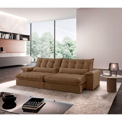 Sofá Classic Veludo 02 Módulos 80 Cm B25 Meu Sofá Online B016 Veludo Marrom