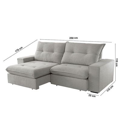 Sofá Athenas Linho 02 Módulos 100 Cm B25cm Meu Sofá Online A230 Linho Cinza