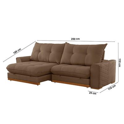 Sofá Argo Veludo 02 Módulos 100 Cm B25cm Meu Sofá Online B016 Veludo Marrom