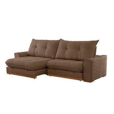 Sofá Argo Veludo 02 Módulos 100 Cm B25cm Meu Sofá Online B016 Veludo Marrom