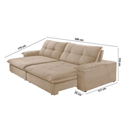 Sofá Gaia Linho 02 Módulos 120 Cm B25cm Meu Sofá Online A226 Linho Bege