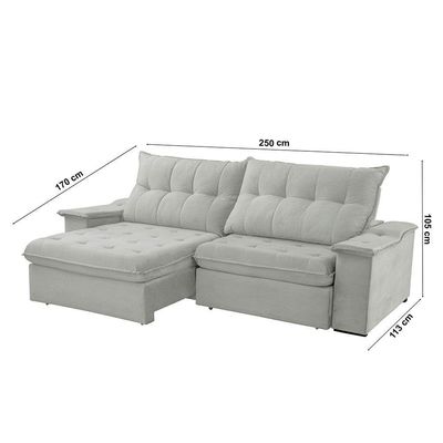 Sofá Lua Linho 02 Módulos 100 Cm B25cm Meu Sofá Online A230 Linho Cinza