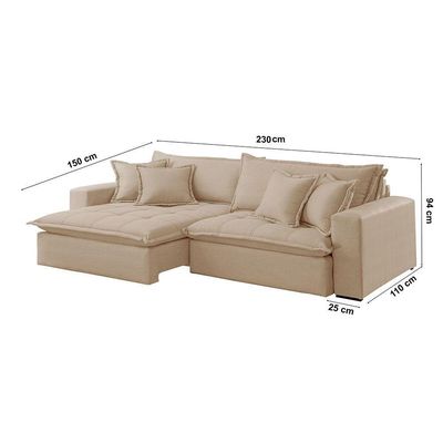Sofá Zen Linho 02 Módulos 90 Cm B25 Meu Sofá Online A226 Linho Bege
