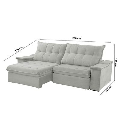 Sofá Lua Linho 02 Módulos 120 Cm B25cm Meu Sofá Online A230 Linho Cinza