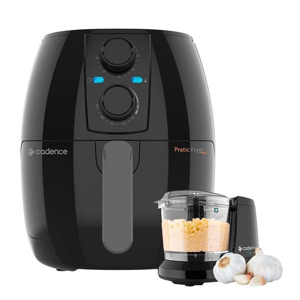 Kit Black Cadence Fritadeira Fryer 3l e Miniprocessador 127v