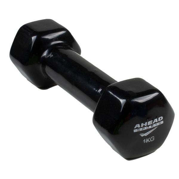 HALTER SEXTAVADO EM VINIL AHEAD SPORTS 1KG PRETO