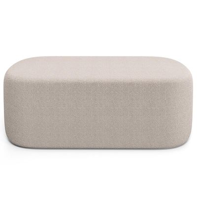 Puff Decorativo Orgânico para Living Quarto 100cm Doha W01 Bouclê Creme - Lyam Decor