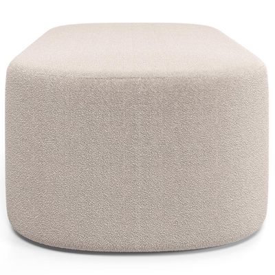 Puff Decorativo Orgânico para Living Quarto 100cm Doha W01 Bouclê Creme - Lyam Decor