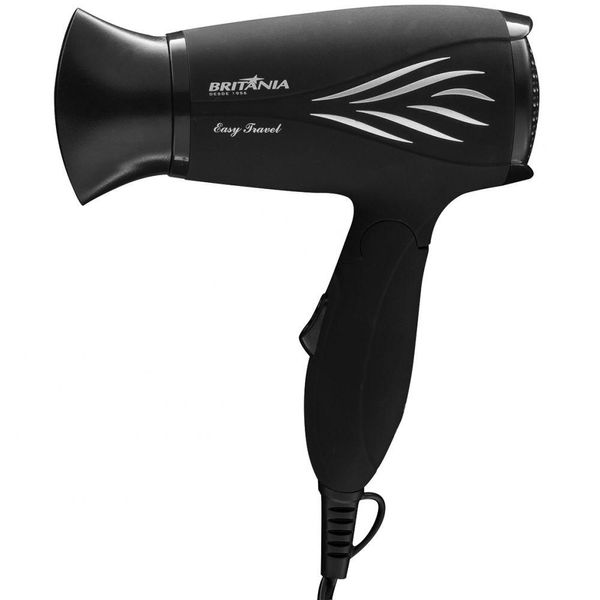 Secador de Cabelo Easy Travel Preto 800W Britânia Bivolt