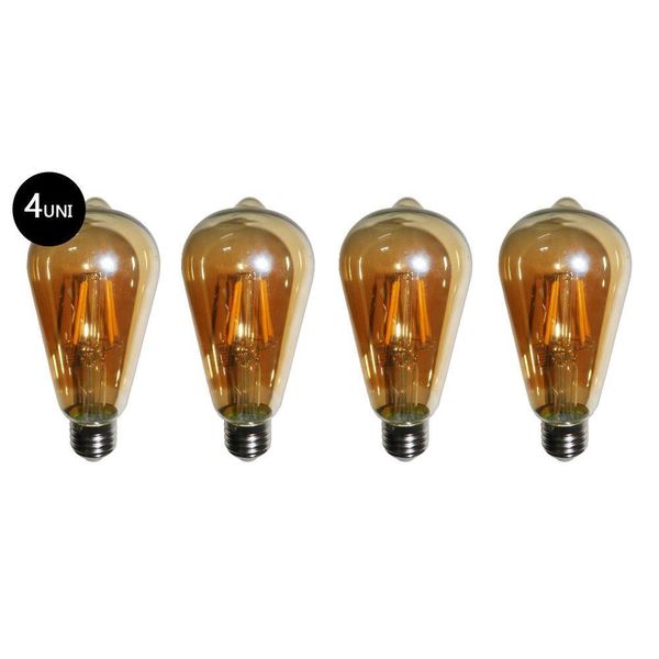 Lampadas De Led Kit 4 Multi Filamento Retro Vintage Bivolt