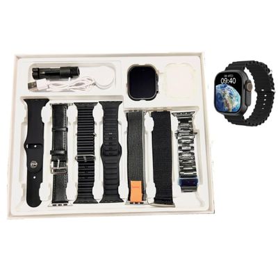 Relogio Smartwatch Hw Ultra2 49mm 8x1 +7 Pulseiras Com Chat Gpt - Preto
