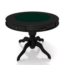 Mesa de Jogos Carteado 4 Lugares Bellagio com Gavetas e Tampo Reversível com Tecido Preto/Verde G42 - Gran Belo