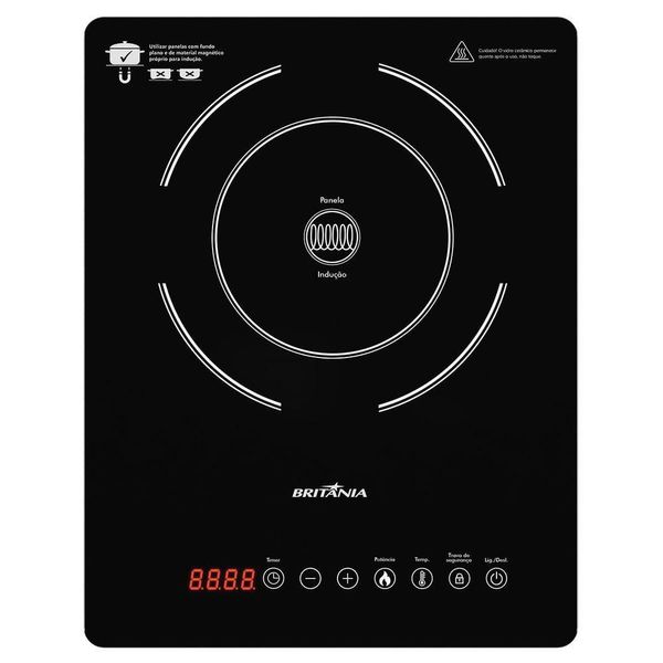 Cooktop De Indução Britânia Bct14p 10 Níveis Bivolt