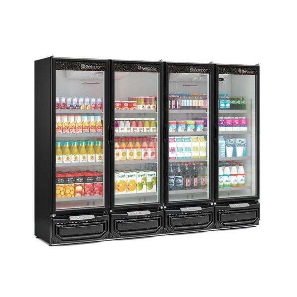 Expositor 4 Portas Gcvr1950 Gelopar Refrigerador Vertical Preto 220v