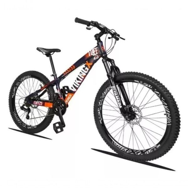 Bicicleta Vikingx Aro 26 Câmbios Shimanos 21v Roxo Laranja