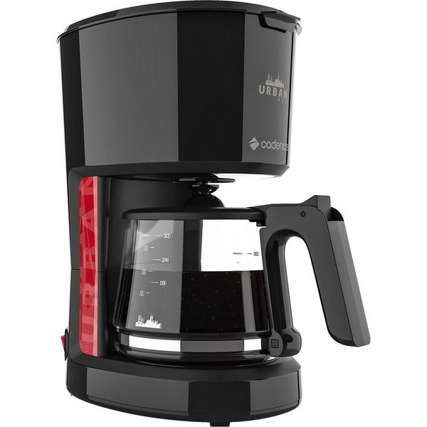 Cafeteira Elétrica Urban Pop Preta com Vermelho Cadence 220V