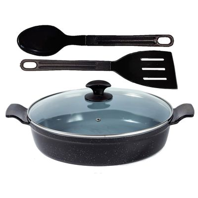 Frigideira Preto Liso Antiaderente Cerâmica Talher 02 AA30cm
