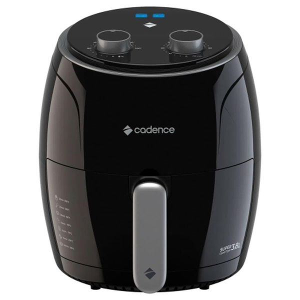 Fritadeira Air Fryer Cadence Super Cook 3,8l 1300w - Frt410-127 Preto 110 Volts