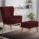 Kit 02 Poltronas Decorativas Sala Estar Milena D02 Base de Madeira Veludo Marsala C-278 - Lyam Decor