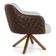 Poltrona Base Giratória de Madeira Jade D02 Linho Bege C-107 Tressê Corano Marrom - Lyam Decor