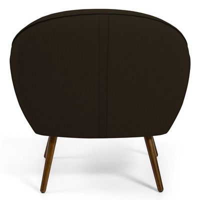 Poltrona Decorativa com Pés Palito Nina D02 Corano Marrom C-34 - Lyam Decor