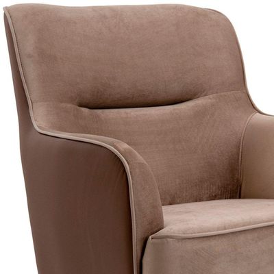 Kit 02 Poltronas Decorativas Base X Giratória Isabella D02 Veludo Bege Escuro C-68 -Lyam Decor