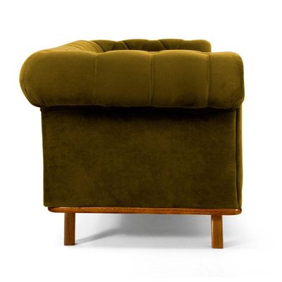 Sofá 4 Lugares Para Sala de Estar Império 280 cm D02 Veludo Mostarda C-260 - Lyam Decor