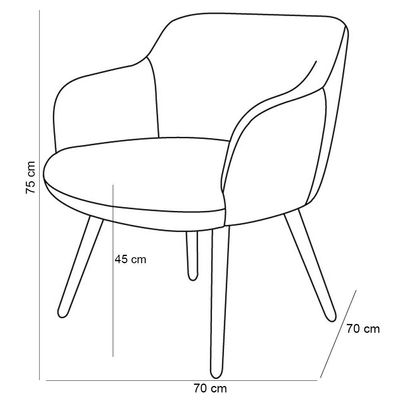 Kit 02 Poltronas Pés Palito New Bronze Jade D02 Linho Bege C-107 Tressê Corano Marrom - Lyam Decor