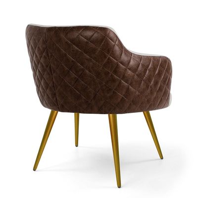 Kit 02 Poltronas Pés Palito New Bronze Jade D02 Linho Bege C-107 Tressê Corano Marrom - Lyam Decor