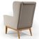 Poltrona Decorativa Fixa Base de Madeira Milena D02 Linho Bege C-107 - Lyam Decor
